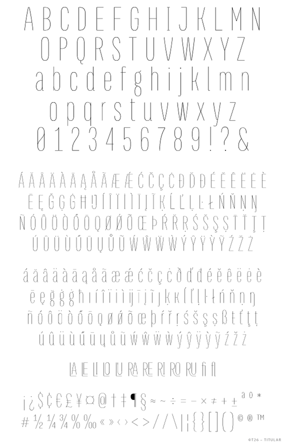 T 26 Digital Type Foundry Fonts Titular Complete