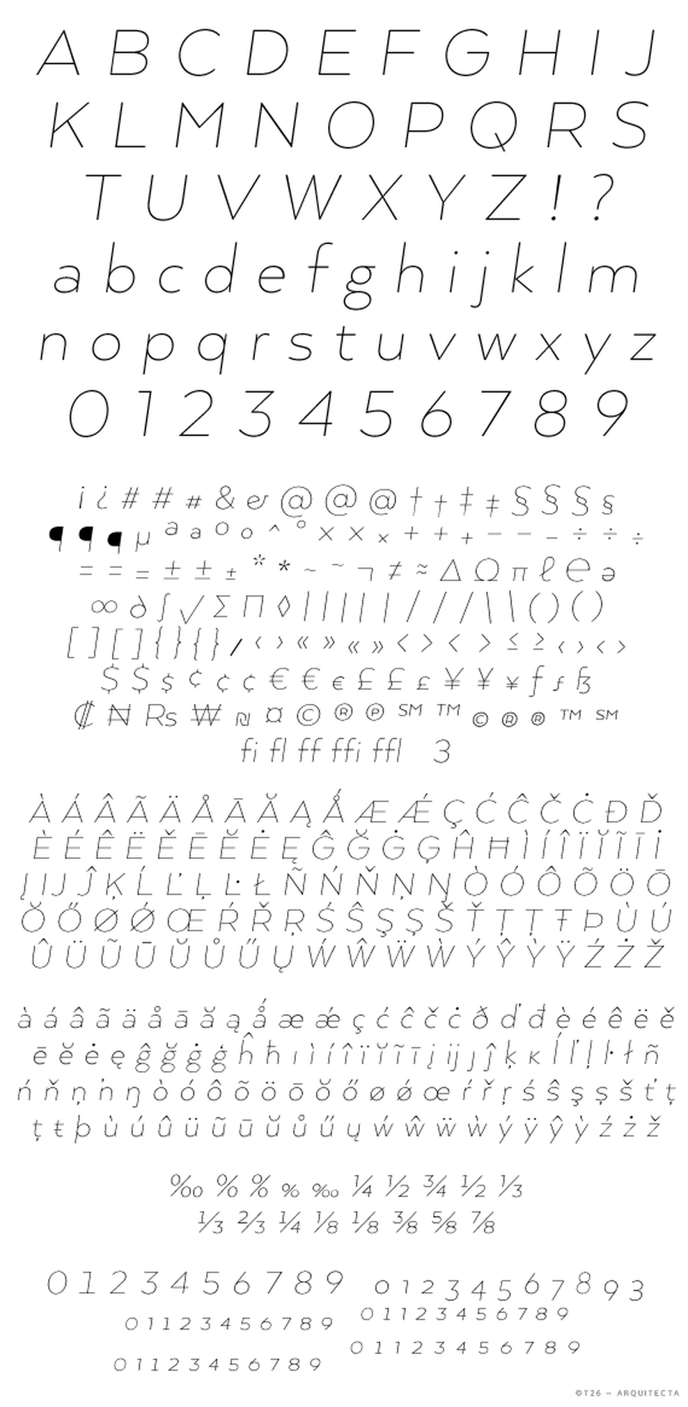 T 26 Digital Type Foundry Fonts Arquitecta