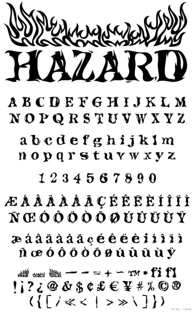 T26 Digital Type Foundry Fonts Toxic