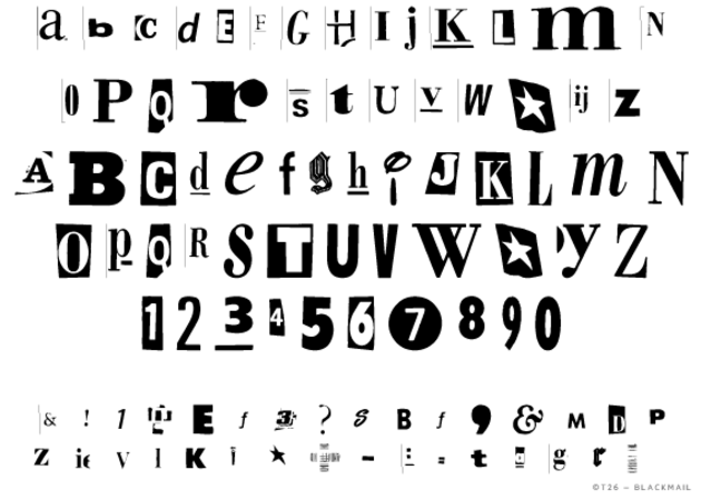 t26 digital type foundry fonts blackmail