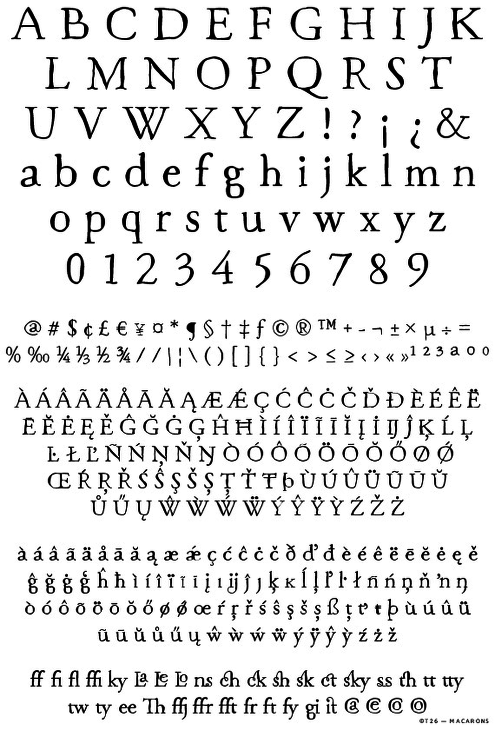 T 26 Digital Type Foundry Fonts Macarons