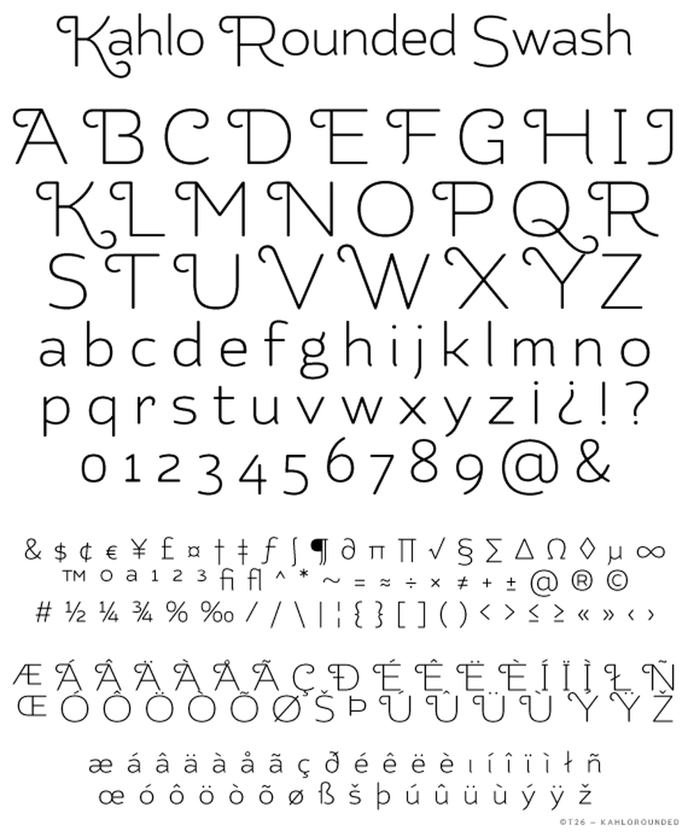 T 26 Digital Type Foundry Fonts Kahlo Rounded Swash