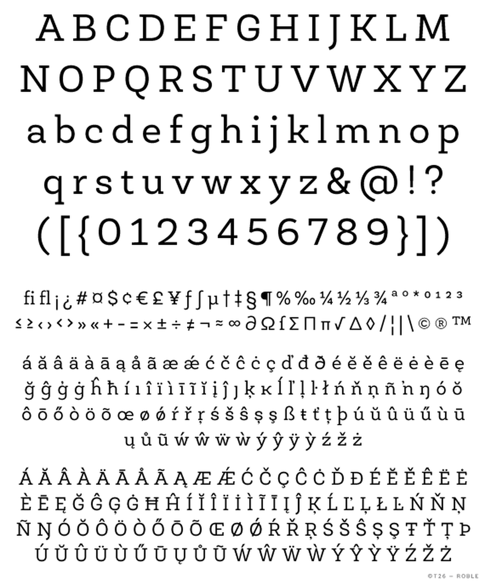T 26 Digital Type Foundry Fonts Roble
