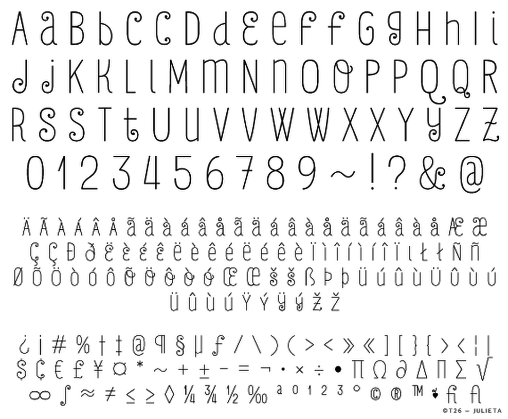 T 26 Digital Type Foundry Fonts Julieta Essential