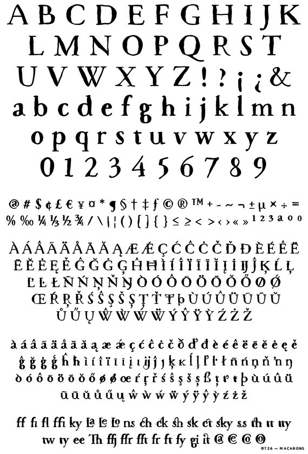 T 26 Digital Type Foundry Fonts Macarons