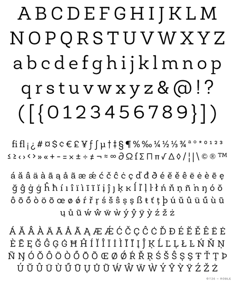 T 26 Digital Type Foundry Fonts Roble