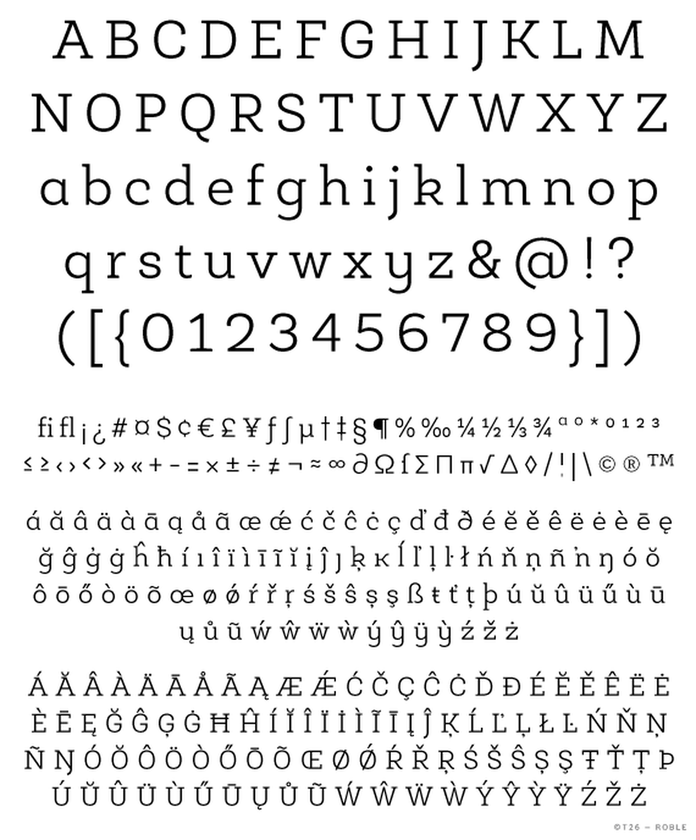 T 26 Digital Type Foundry Fonts Roble Alt