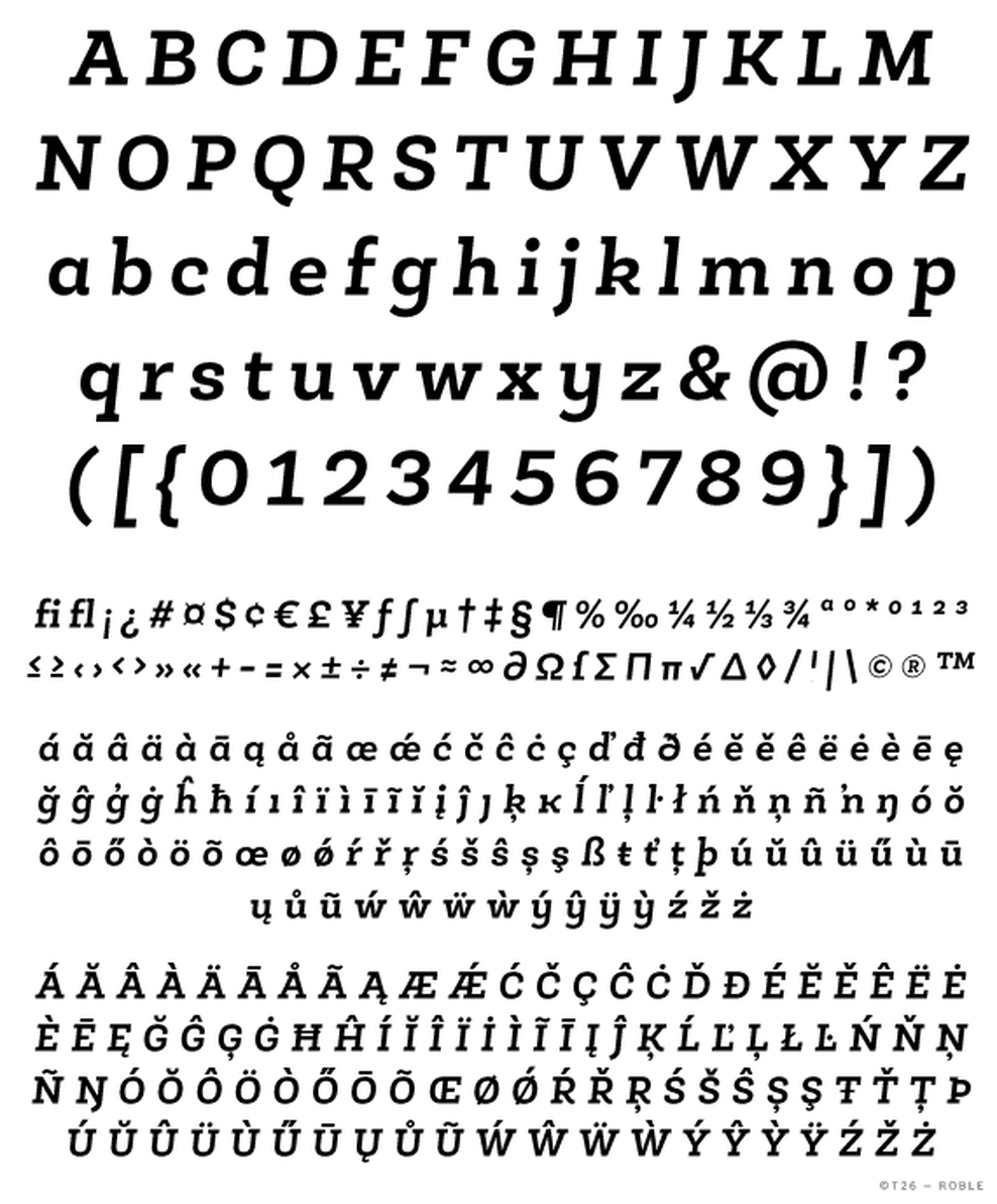 T 26 Digital Type Foundry Fonts Roble Alt