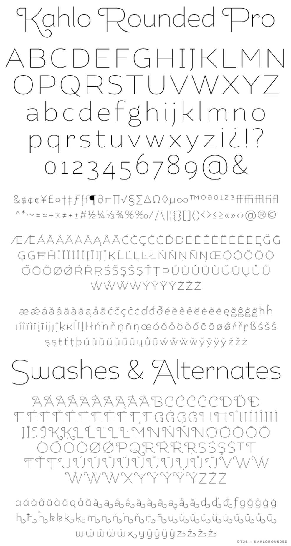 T 26 Digital Type Foundry Fonts Kahlo Rounded Pro